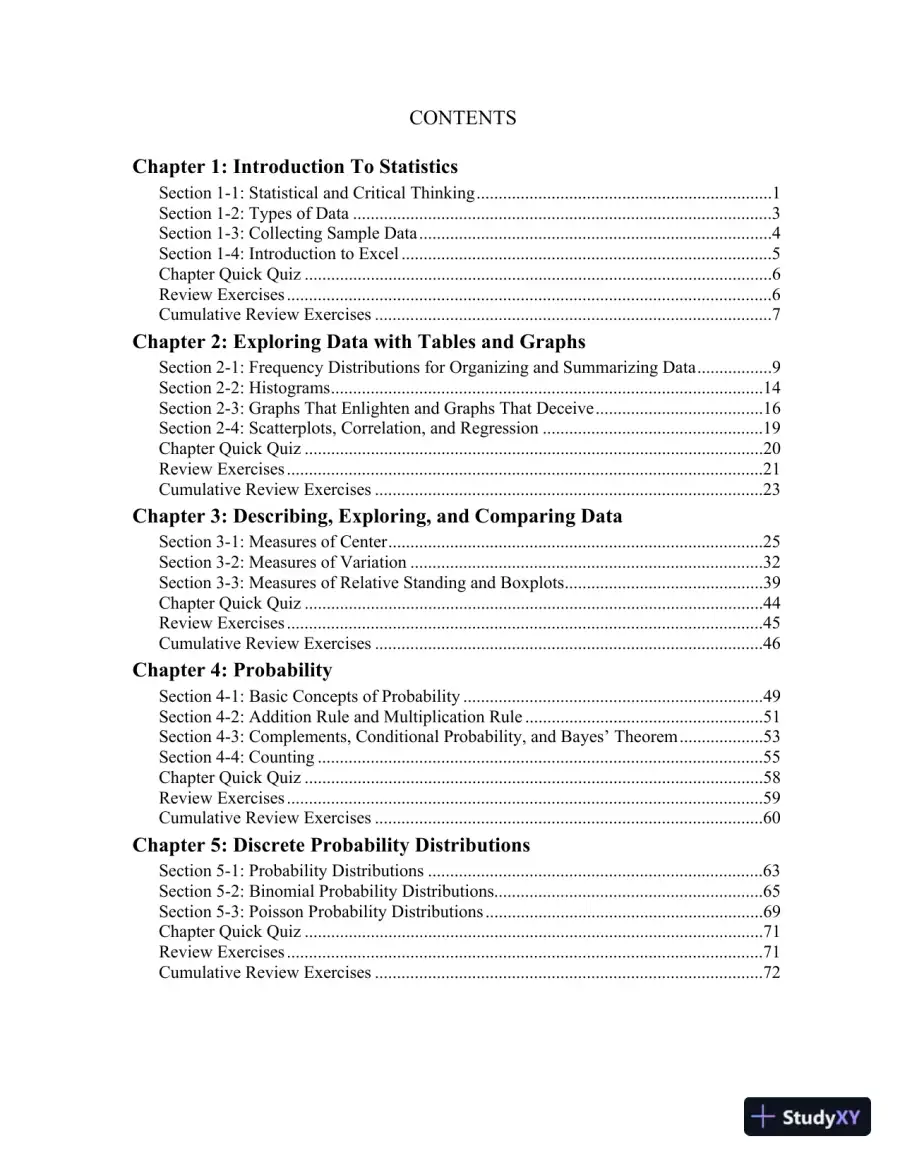 Elementary Statistics Using Excel, 6th Edition Solution Manual, page 3