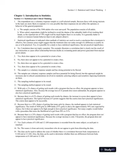 Elementary Statistics Using Excel, 6th Edition Solution Manual - Page 6 preview image