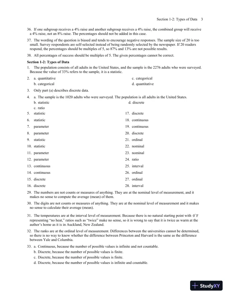 Elementary Statistics Using Excel, 6th Edition Solution Manual, page 8