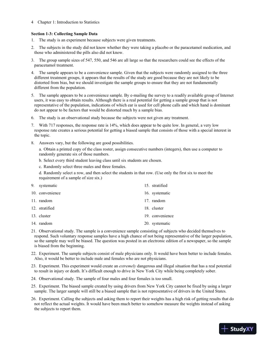 Elementary Statistics Using Excel, 6th Edition Solution Manual, page 9