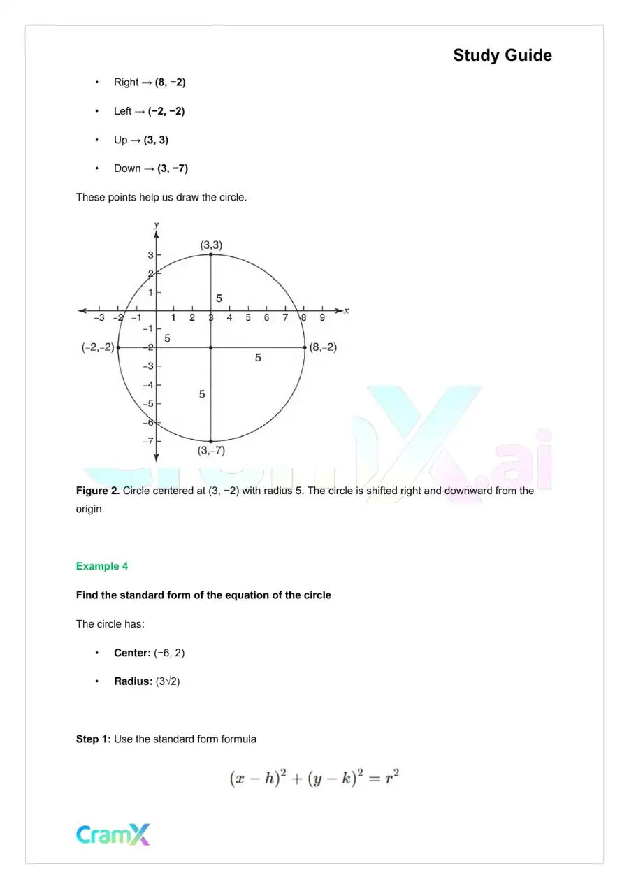 Algebra II – Conic Sections, page 10