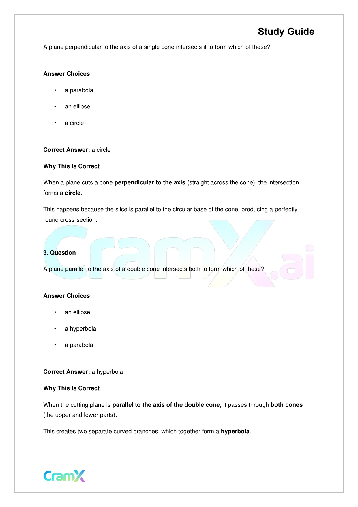 Algebra II – Conic Sections - Page 4 preview image