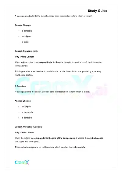 Algebra II – Conic Sections - Page 4 preview image