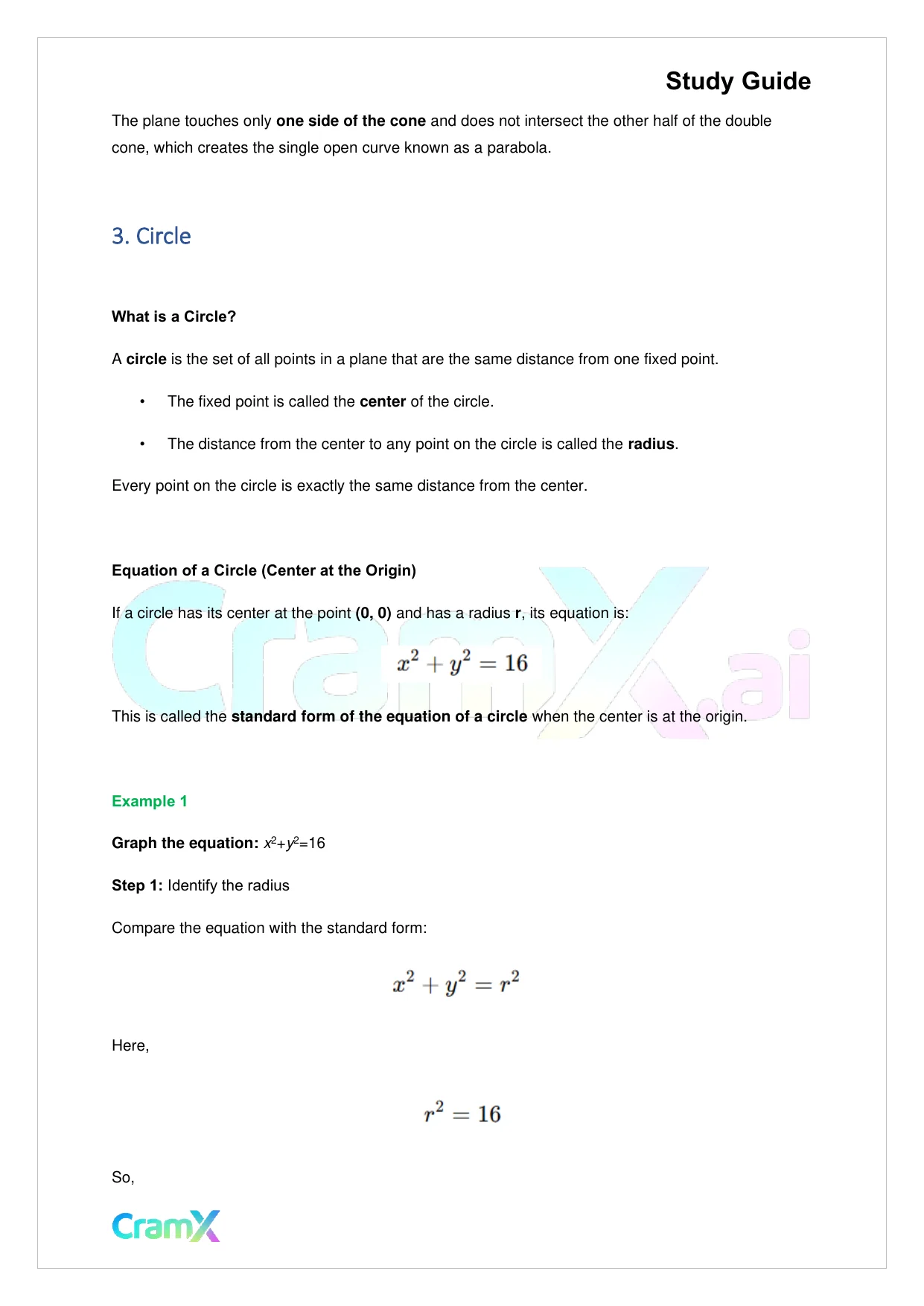 Algebra II – Conic Sections - Page 6 preview image