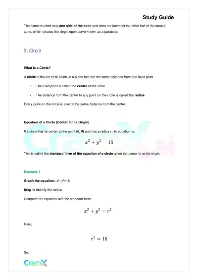 Algebra II – Conic Sections - Page 6 preview image
