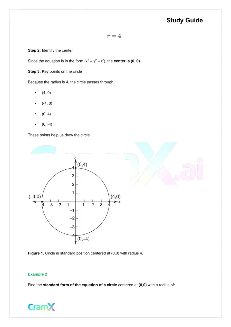 Algebra II – Conic Sections, page 7