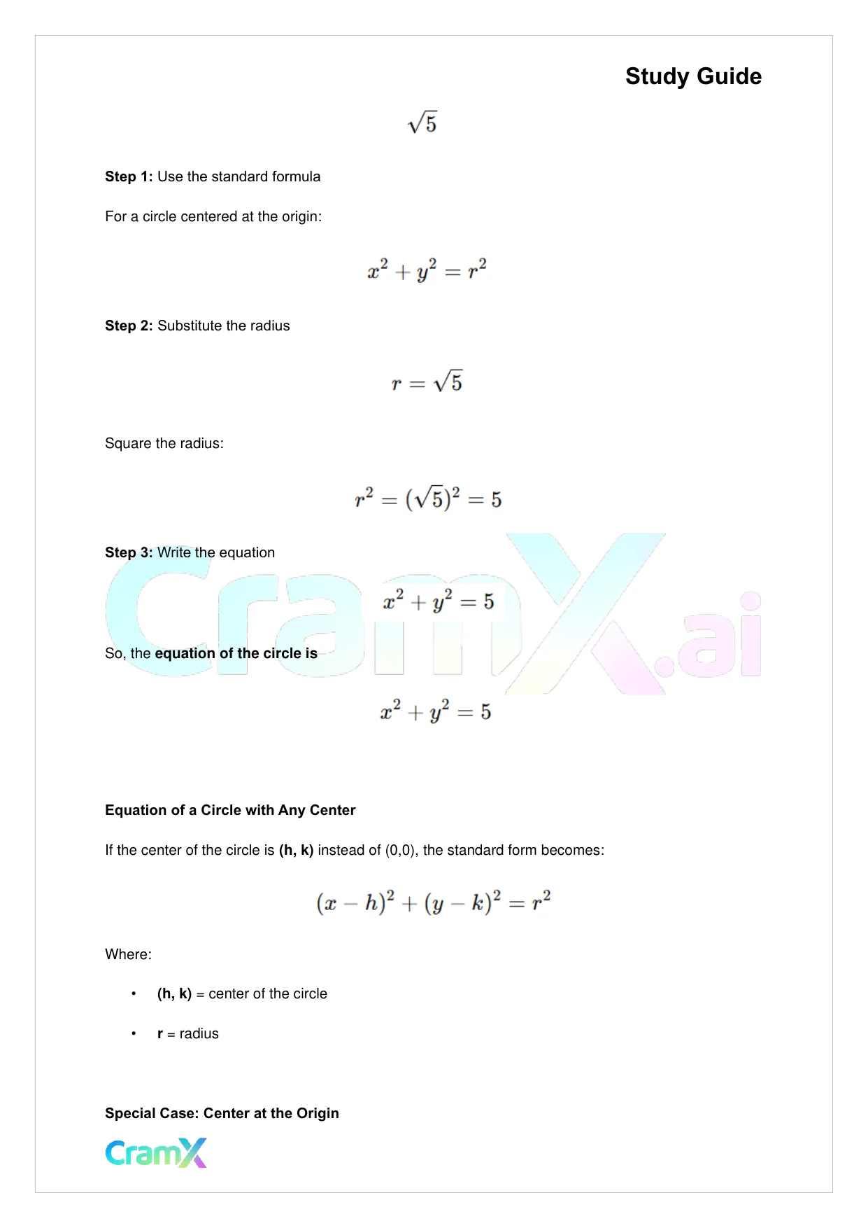 Algebra II – Conic Sections - Page 8 preview image