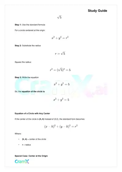Algebra II – Conic Sections - Page 8 preview image