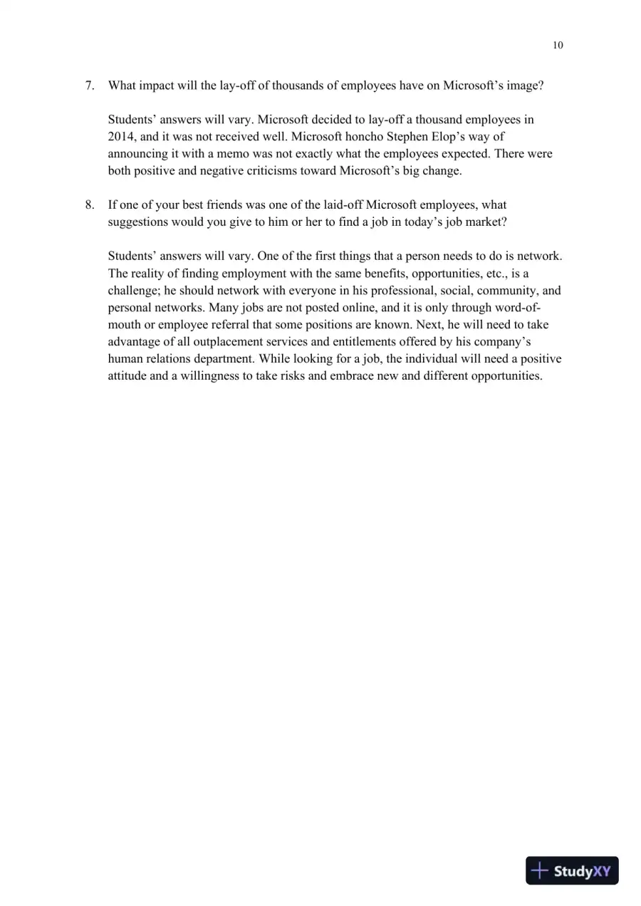 Supervision: Concepts and Practices of Management, 13th Edition Solution Manual, page 11