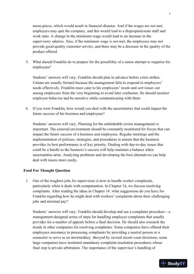 Supervision: Concepts and Practices of Management, 13th Edition Solution Manual - Page 4 preview image