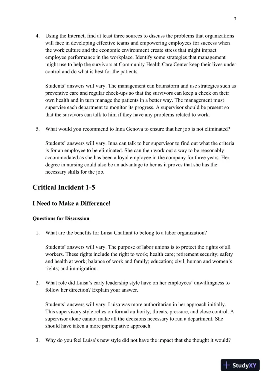 Supervision: Concepts and Practices of Management, 13th Edition Solution Manual, page 8