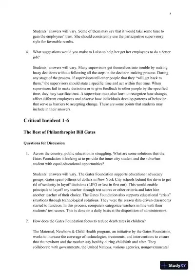 Supervision: Concepts and Practices of Management, 13th Edition Solution Manual - Page 9 preview image