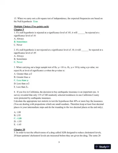 Bus 578 Business Statistics - Page 4 preview image