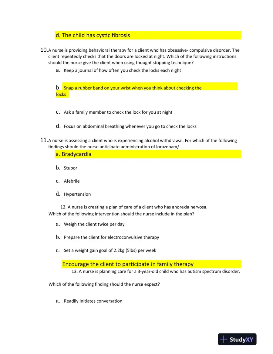 2023 ATI RN Mental Health Practice Exam With Answers (70 Solved Questions), page 5