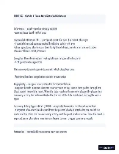 BIOD 152 Hematology Module 4 Exam With Answers (98 Solved Questions) - Page 1 preview image