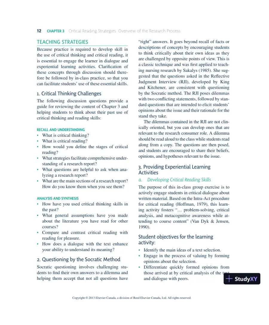 Nursing Research In Canada: Methods, Critical Appraisal, And Utilization, 3rd Canadian Edition Lecture Notes, page 13