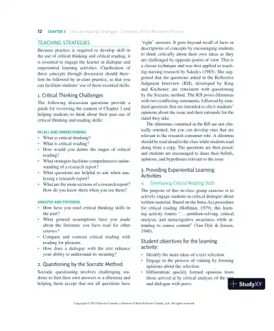 Nursing Research In Canada: Methods, Critical Appraisal, And Utilization, 3rd Canadian Edition Lecture Notes - Page 13 preview image