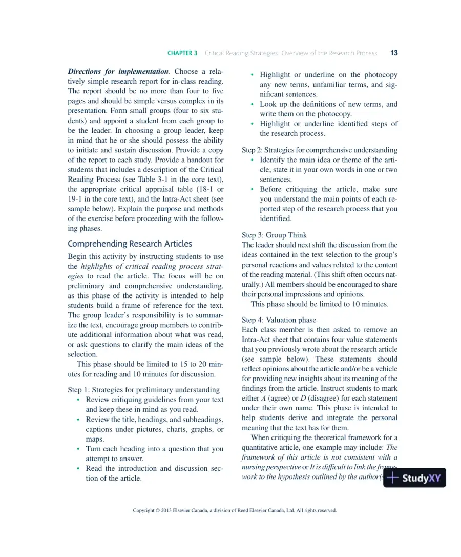 Nursing Research In Canada: Methods, Critical Appraisal, And Utilization, 3rd Canadian Edition Lecture Notes, page 14