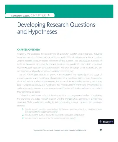 Nursing Research In Canada: Methods, Critical Appraisal, And Utilization, 3rd Canadian Edition Lecture Notes - Page 18 preview image