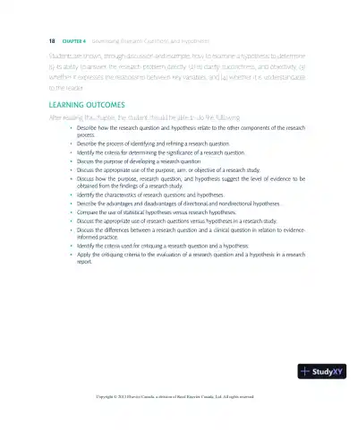 Nursing Research In Canada: Methods, Critical Appraisal, And Utilization, 3rd Canadian Edition Lecture Notes - Page 19 preview image