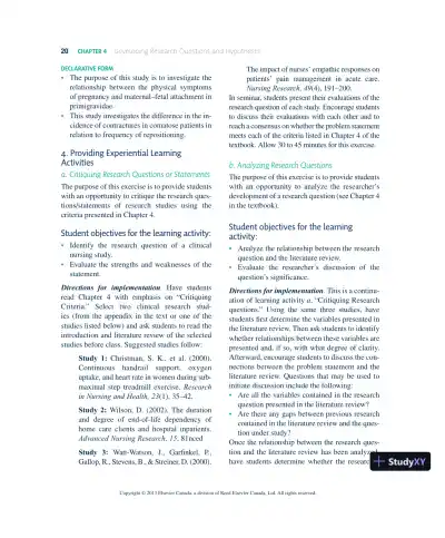 Nursing Research In Canada: Methods, Critical Appraisal, And Utilization, 3rd Canadian Edition Lecture Notes - Page 21 preview image
