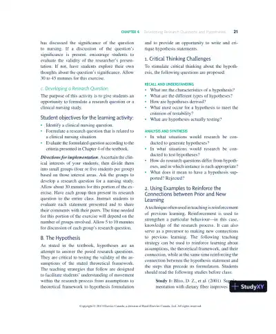 Nursing Research In Canada: Methods, Critical Appraisal, And Utilization, 3rd Canadian Edition Lecture Notes - Page 22 preview image