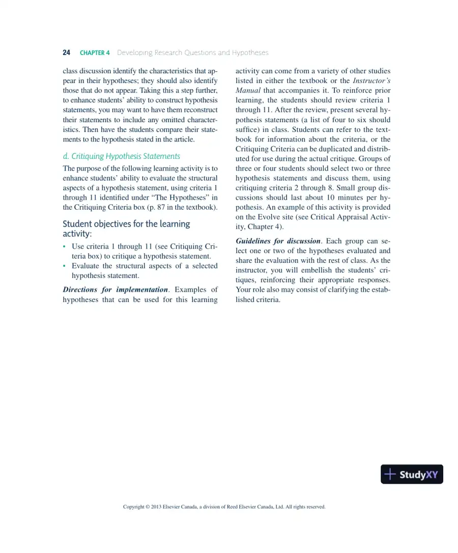 Nursing Research In Canada: Methods, Critical Appraisal, And Utilization, 3rd Canadian Edition Lecture Notes, page 25