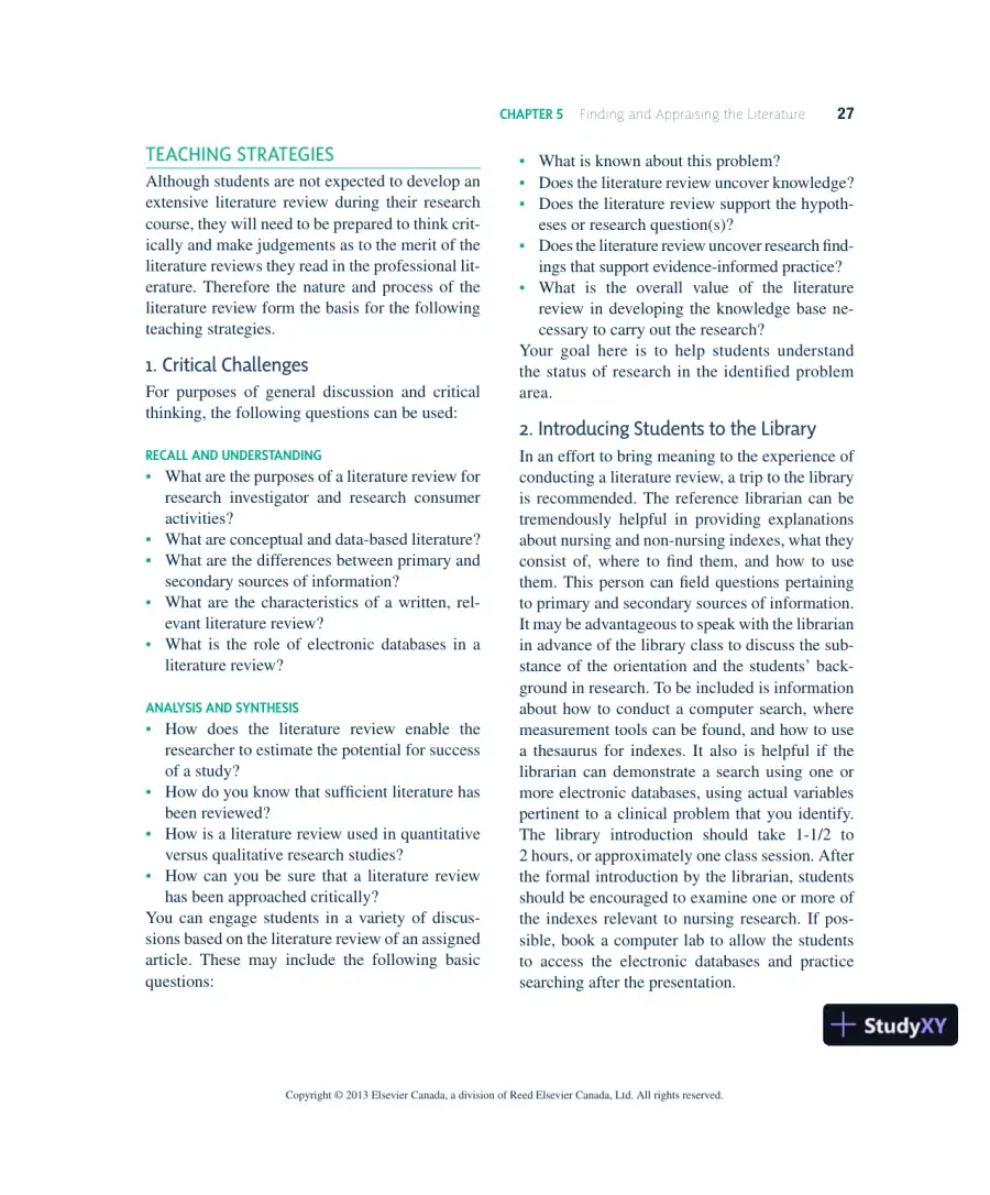 Nursing Research In Canada: Methods, Critical Appraisal, And Utilization, 3rd Canadian Edition Lecture Notes, page 28