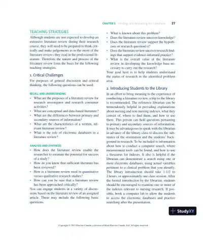 Nursing Research In Canada: Methods, Critical Appraisal, And Utilization, 3rd Canadian Edition Lecture Notes - Page 28 preview image