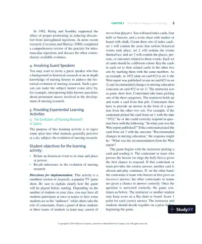 Nursing Research In Canada: Methods, Critical Appraisal, And Utilization, 3rd Canadian Edition Lecture Notes - Page 4 preview image