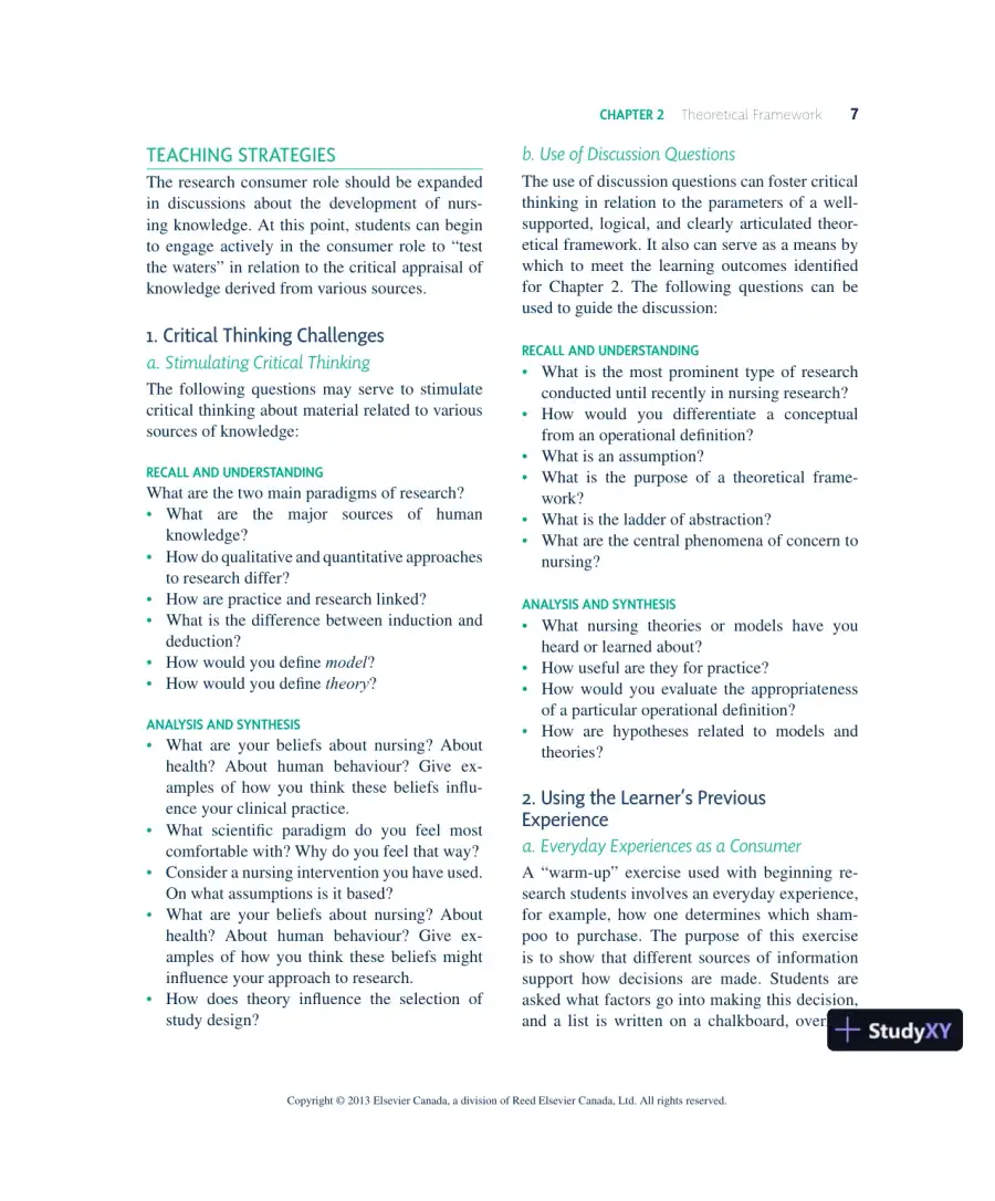 Nursing Research In Canada: Methods, Critical Appraisal, And Utilization, 3rd Canadian Edition Lecture Notes, page 8