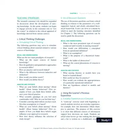 Nursing Research In Canada: Methods, Critical Appraisal, And Utilization, 3rd Canadian Edition Lecture Notes - Page 8 preview image