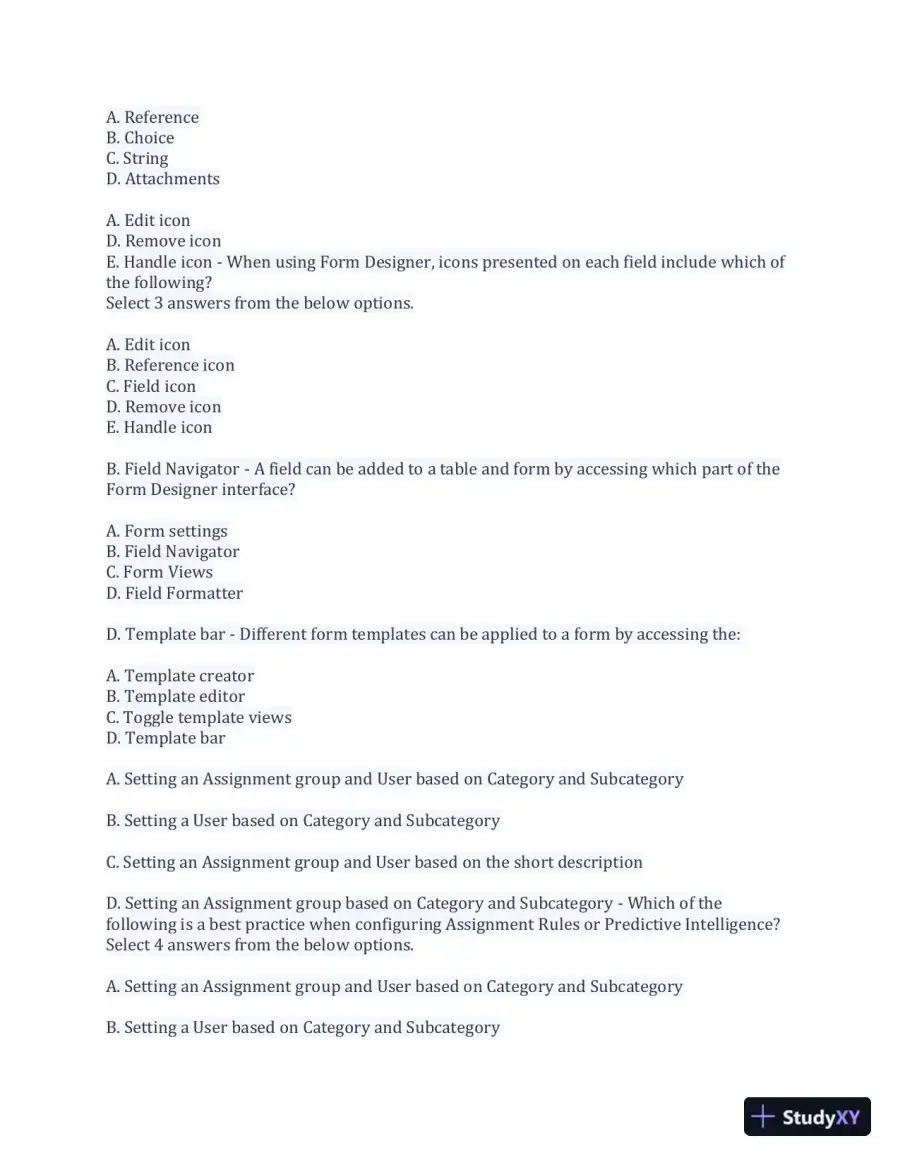 CSA Service Now Preparation Practice Exam with Answers (170 Solved Questions), page 8