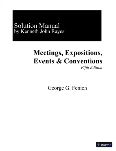 Meetings, Expositions, Events, and Conventions: An Introduction to the Industry, 5th Edition Solution Manual - Page 1 preview image