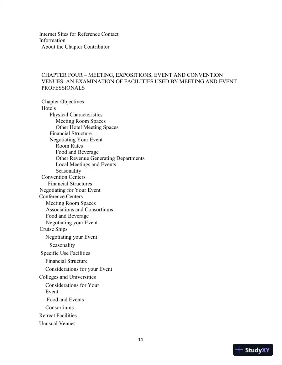 Meetings, Expositions, Events, and Conventions: An Introduction to the Industry, 5th Edition Solution Manual, page 11