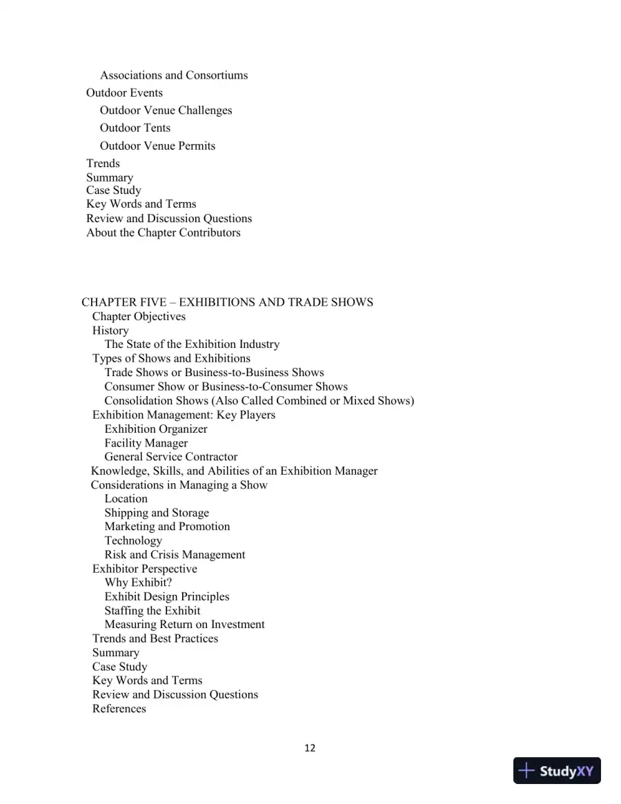 Meetings, Expositions, Events, and Conventions: An Introduction to the Industry, 5th Edition Solution Manual, page 12