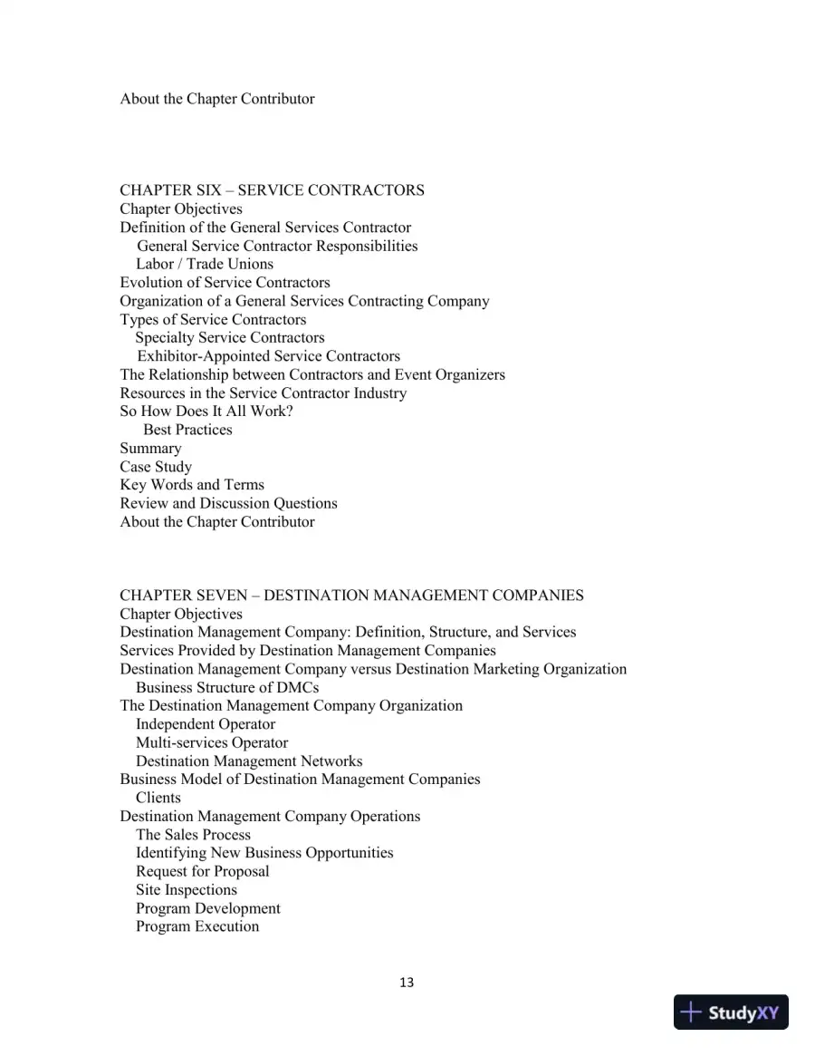 Meetings, Expositions, Events, and Conventions: An Introduction to the Industry, 5th Edition Solution Manual, page 13