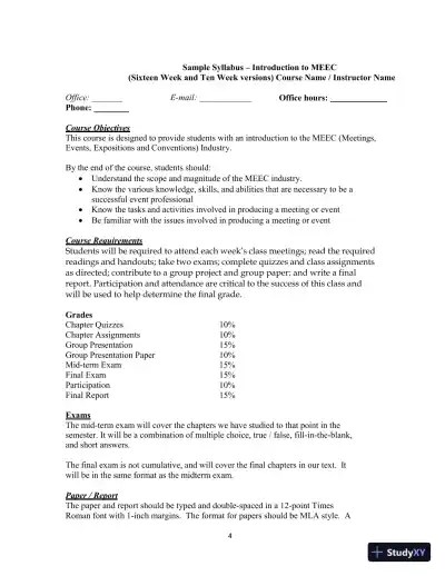 Meetings, Expositions, Events, and Conventions: An Introduction to the Industry, 5th Edition Solution Manual - Page 4 preview image