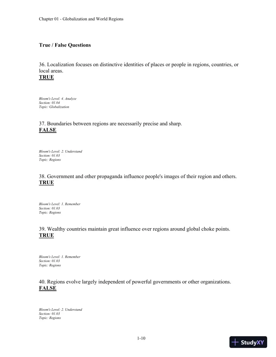 Test Bank For Contemporary World Regional Geography, 4th Edition, page 11