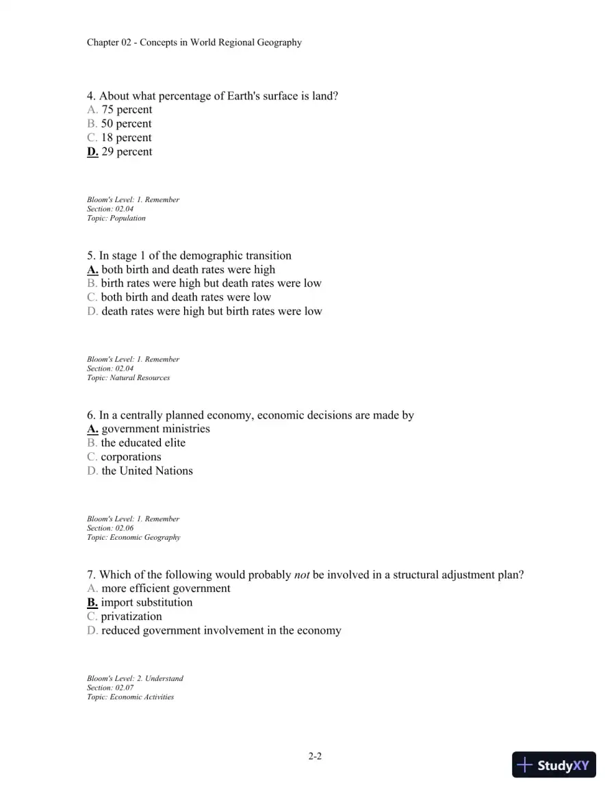 Test Bank For Contemporary World Regional Geography, 4th Edition, page 18