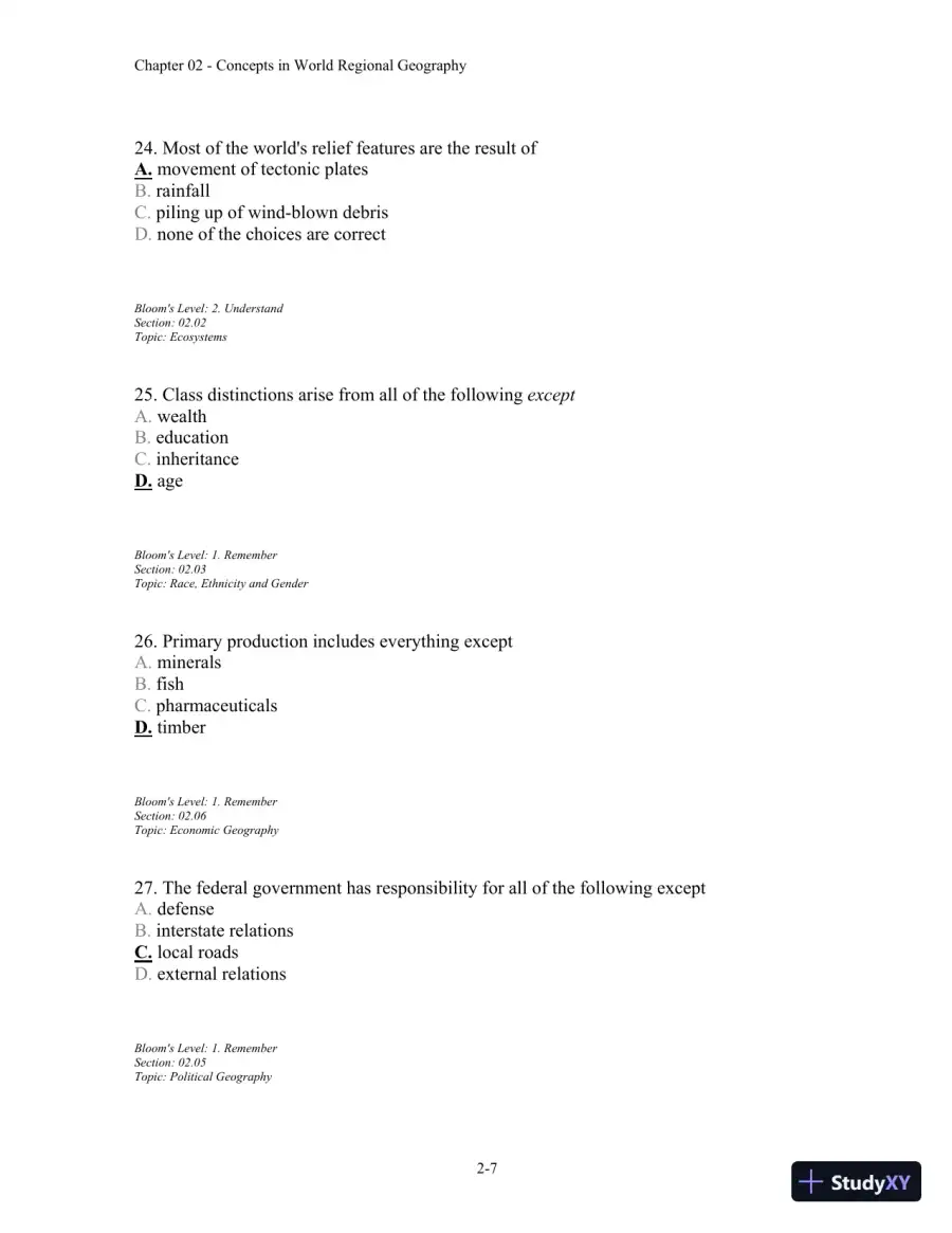 Test Bank For Contemporary World Regional Geography, 4th Edition, page 23