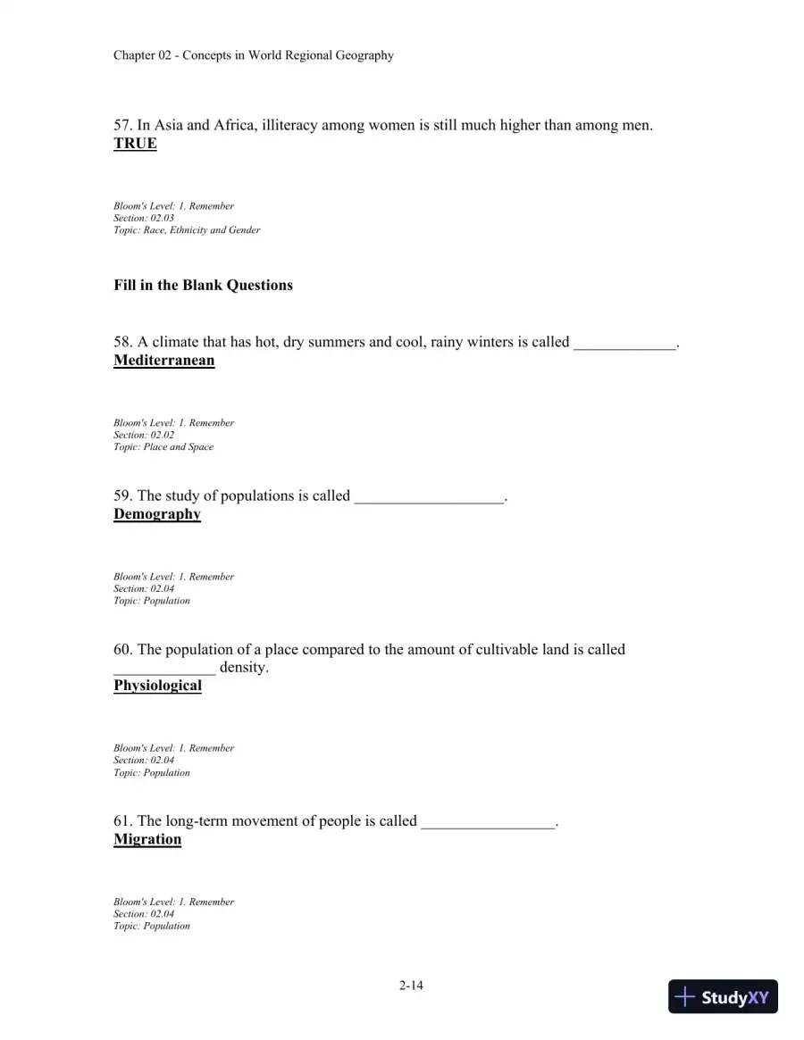 Test Bank For Contemporary World Regional Geography, 4th Edition, page 30