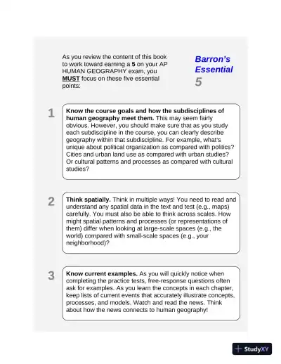 AP Human Geography: with 2 Practice Tests (2020) - Page 11 preview image