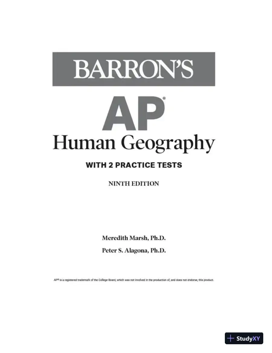 AP Human Geography: with 2 Practice Tests (2020), page 3