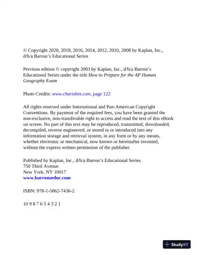 AP Human Geography: with 2 Practice Tests (2020) - Page 6 preview image