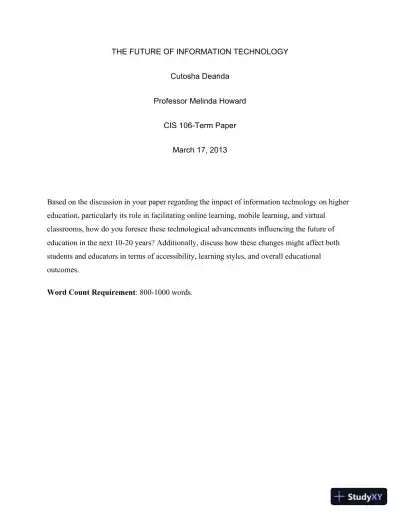 The Future Of Information Technology - Page 1 preview image