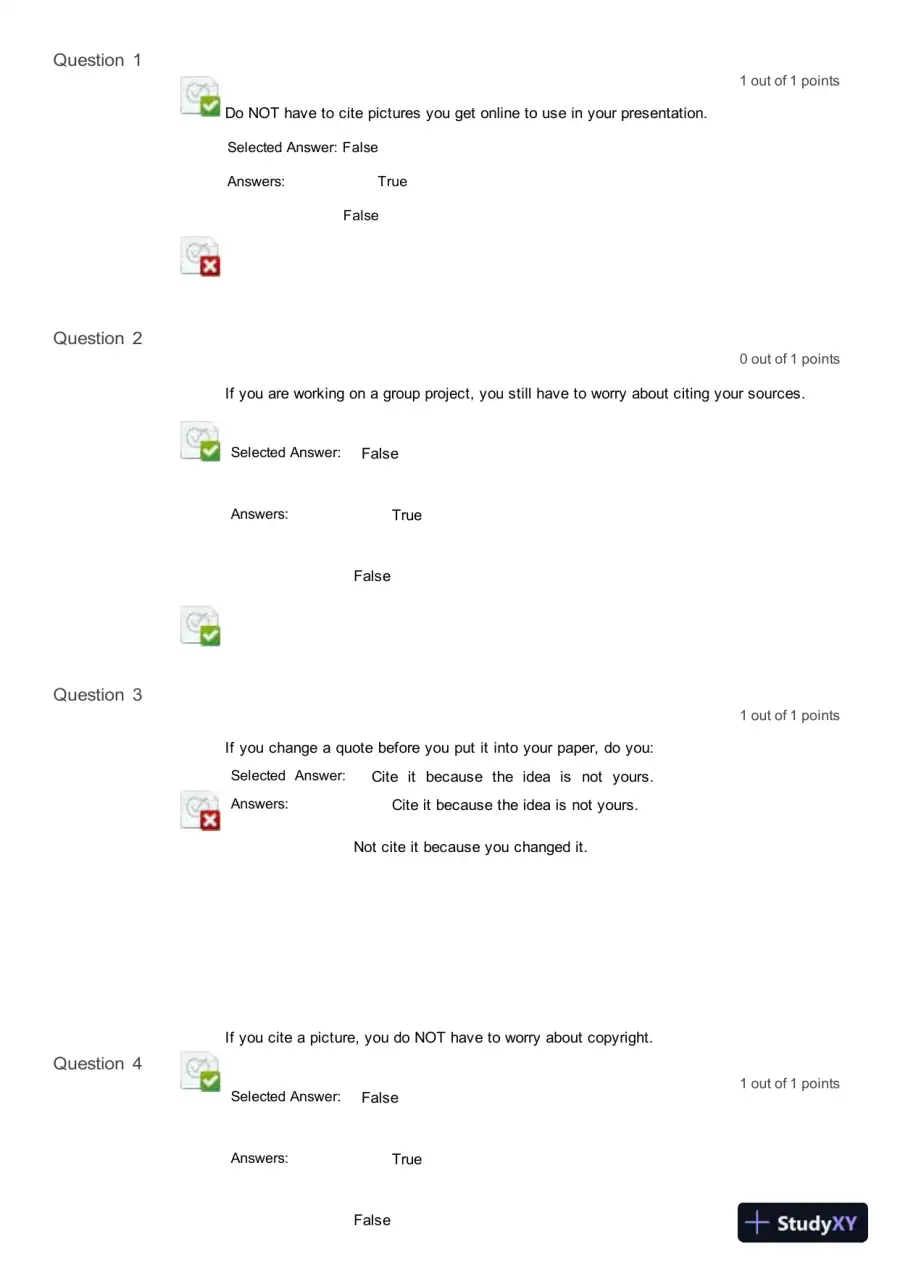 Liberty University INFT 101 Information Literacy Pre Test Complete Solution Correct Answer Key, page 4