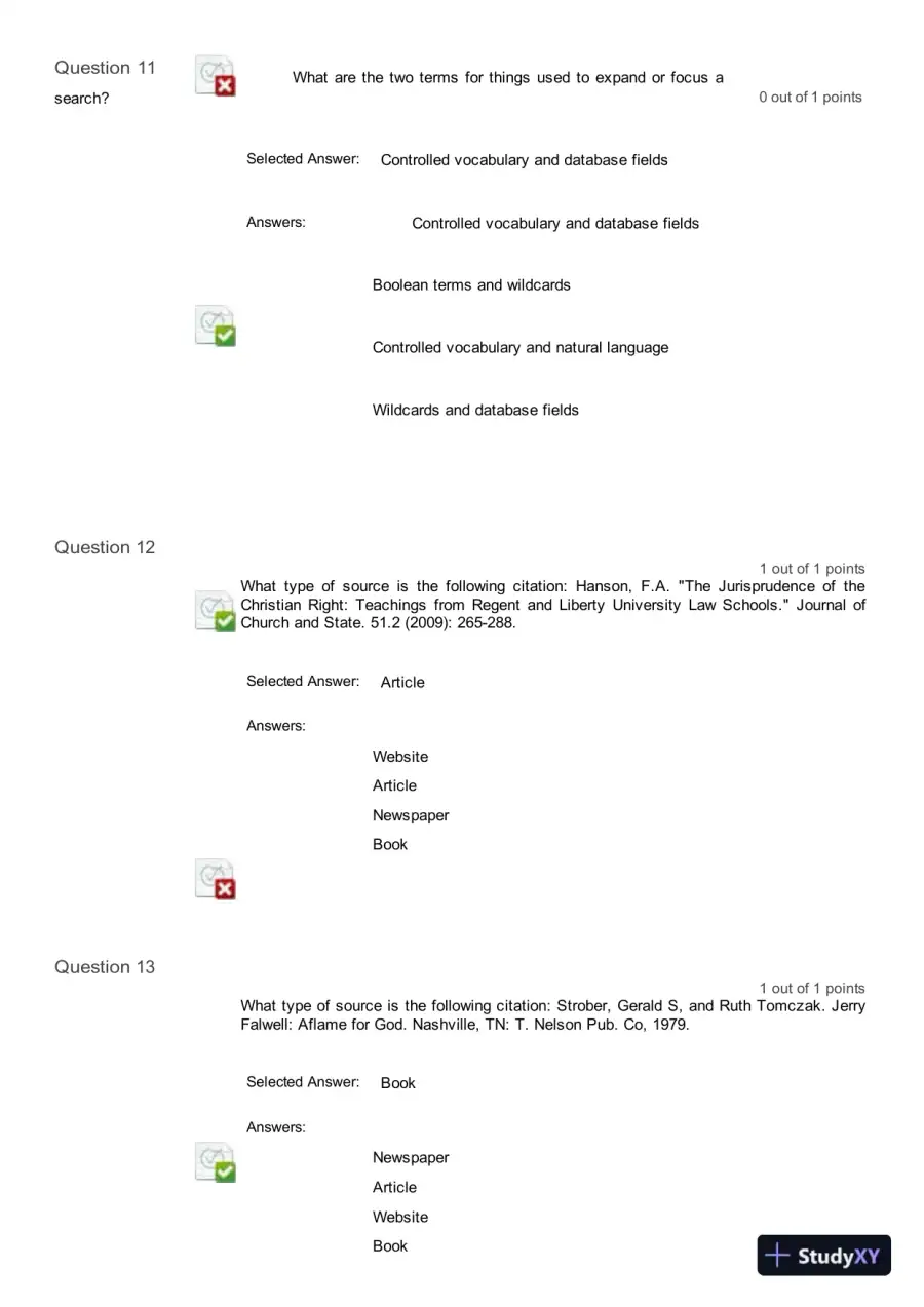 Liberty University INFT 101 Information Literacy Pre Test Complete Solution Correct Answer Key, page 8
