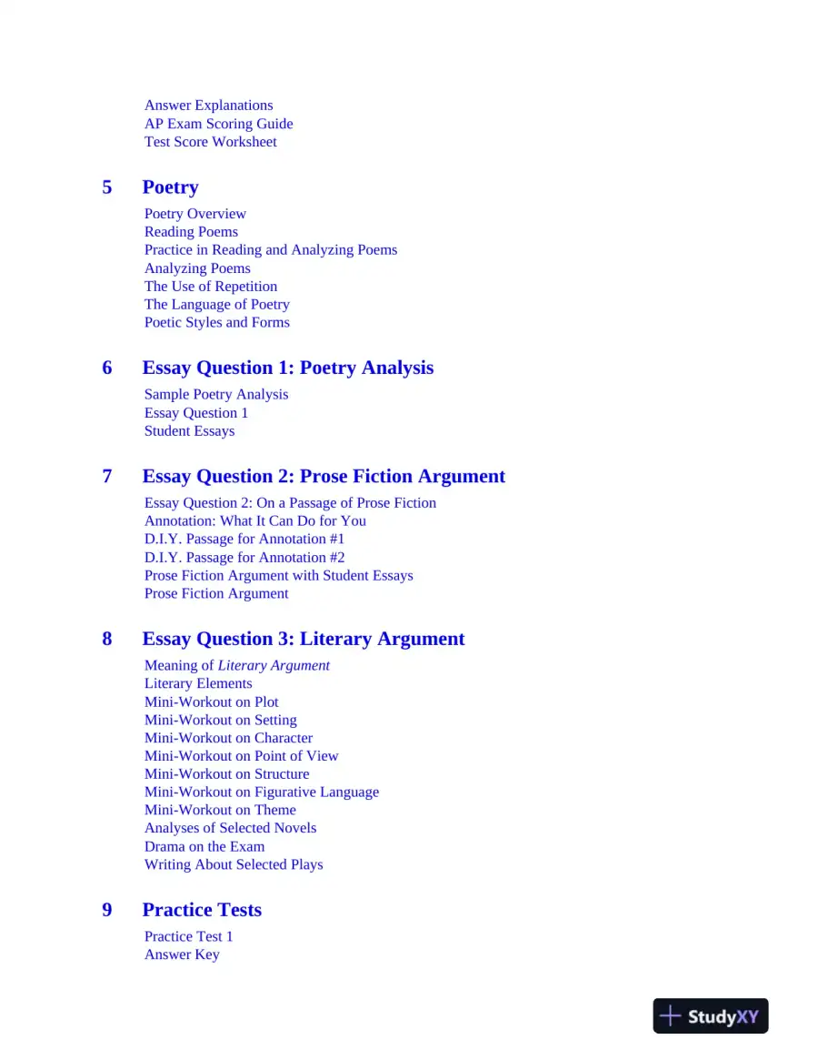 AP English Literature and Composition Premium, 2024: 8 Practice Tests + Comprehensive Review (2024), page 10