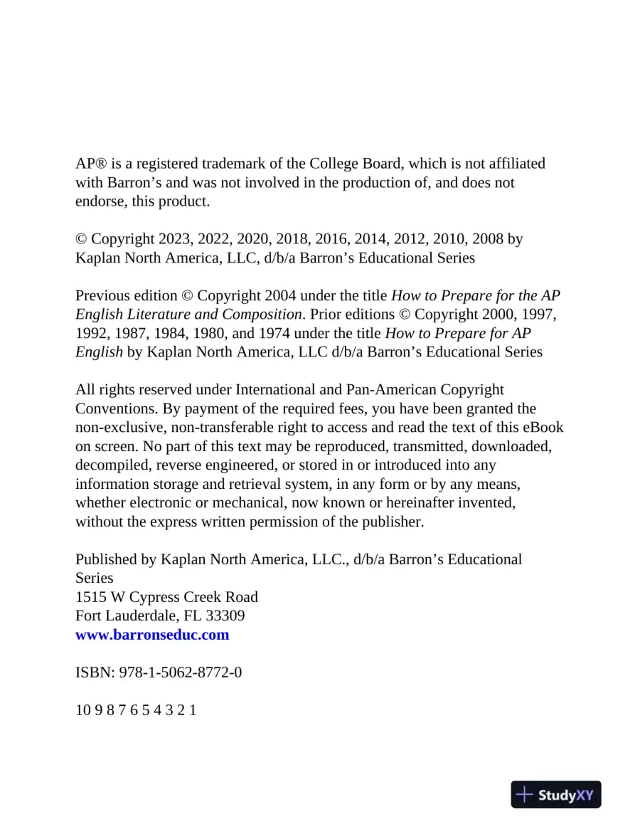 AP English Literature and Composition Premium, 2024: 8 Practice Tests + Comprehensive Review (2024), page 6